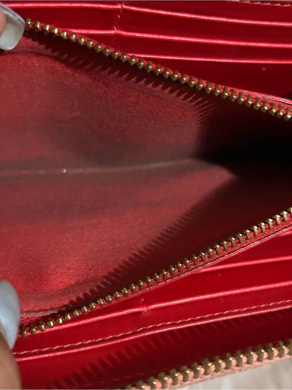 Christian Louboutin Pink Studded Zip-Around Wallet with Gold Accents